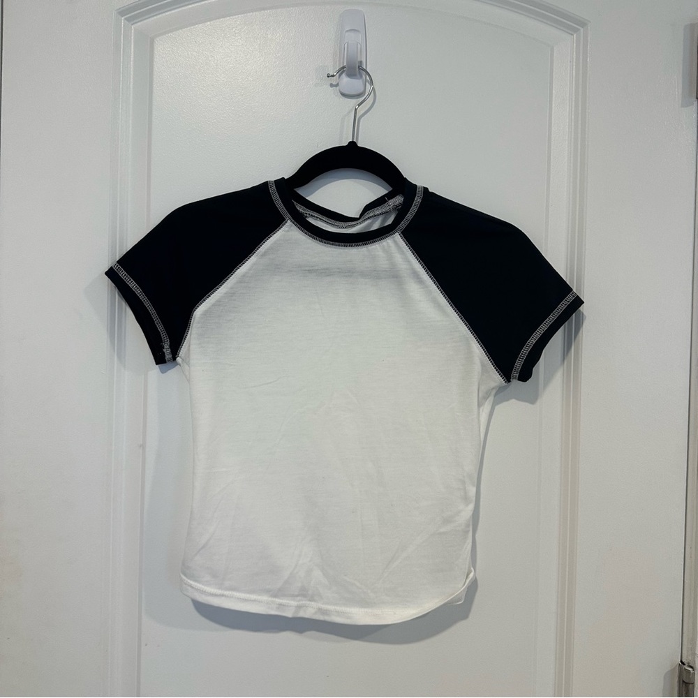 Black and white baby tee